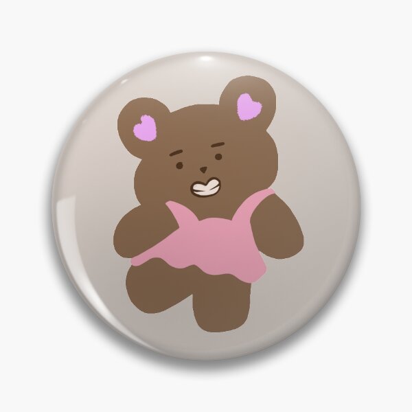 Item preview, cute bear in pink frock designed and sold by art-and-sticker.