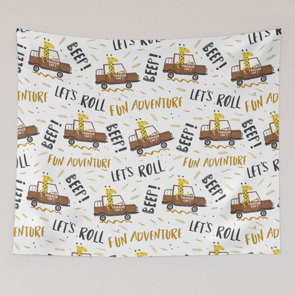 Item preview, Seamless Pattern with Giraffe Driver designed and sold by Peekonet.