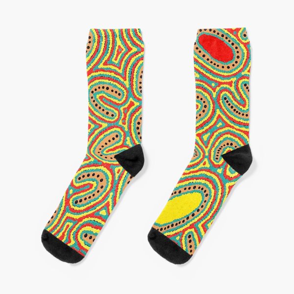 Australian Aboriginal Art - NATIVE SEED DREAMING 2 Socks