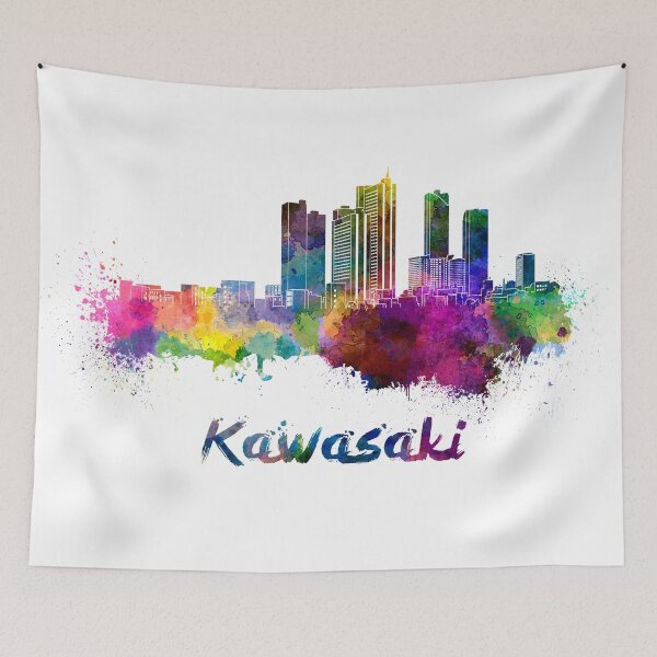 Item preview, Kawasaki skyline in watercolor designed and sold by paulrommer.