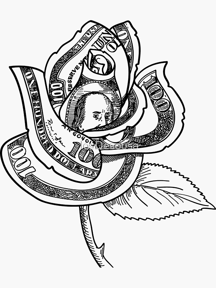 "Best money flower drawing " Sticker by losDesousa Redbubble