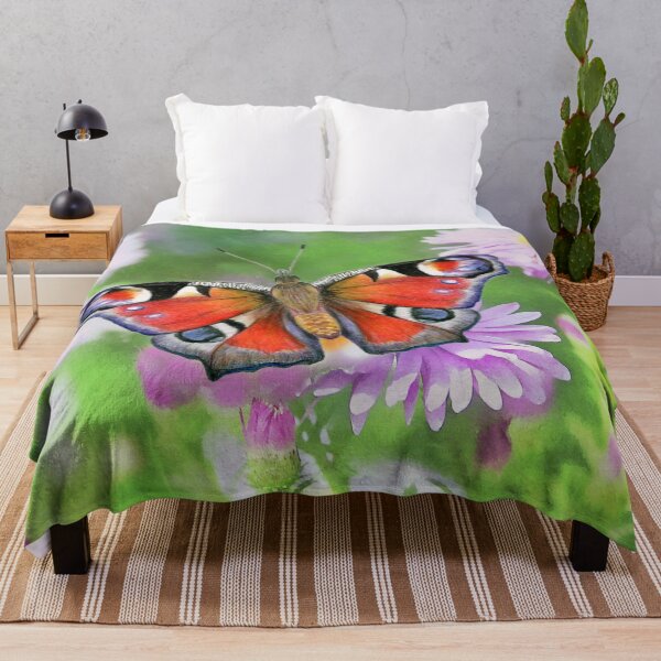 Item preview, Peacock Butterfly Watercolor Painting Wildlife Artwork designed and sold by Alison Langridge.