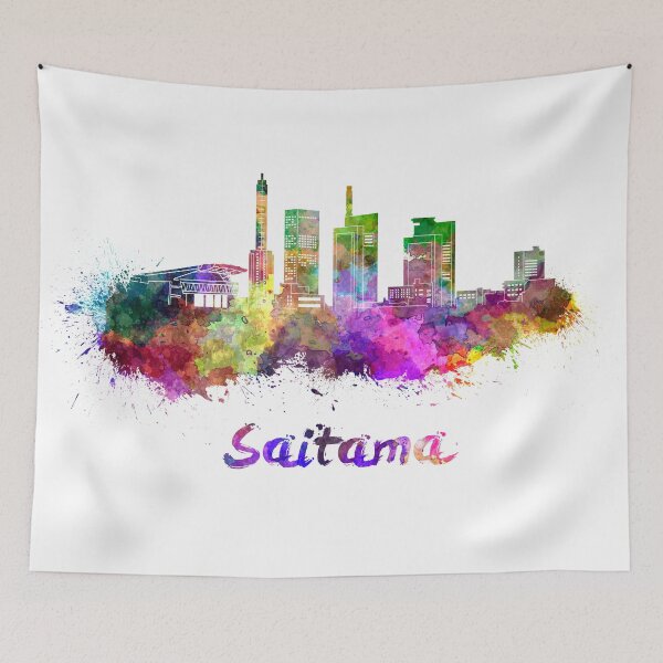 Item preview, Saitama skyline in watercolor designed and sold by paulrommer.