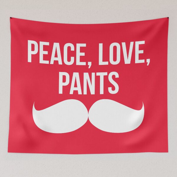 Item preview, Mumbo Jumbo Peace, Love & Pants en rojo designed and sold by vuilwerk.