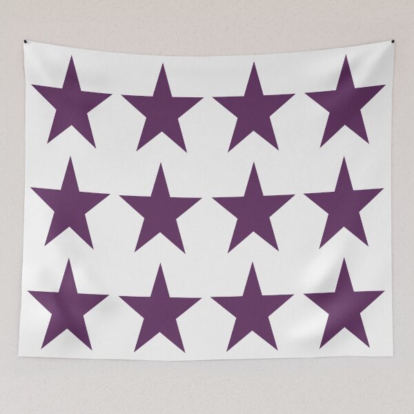 Item preview, Large AUBERGINE PURPLE and WHITE STARS  designed and sold by RachelMacht.