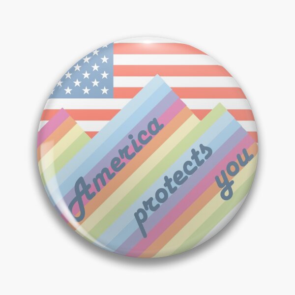 Item preview, American Flag mountains rainbow American independence America protects you designed and sold by RJuliya.