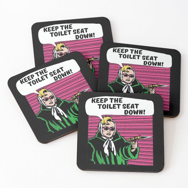Item preview, Keep the Toilet Seat Down! - Funny Bathroom Humor Pop Art Retro Comic designed and sold by Rhu Creations.