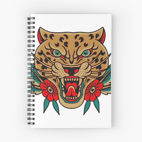 Item preview, Tiger head tattoo with red rose designed and sold by Almusawwir.