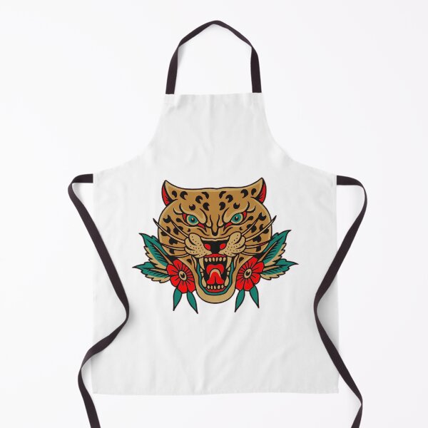 Item preview, Tiger head tattoo with red rose designed and sold by Almusawwir.