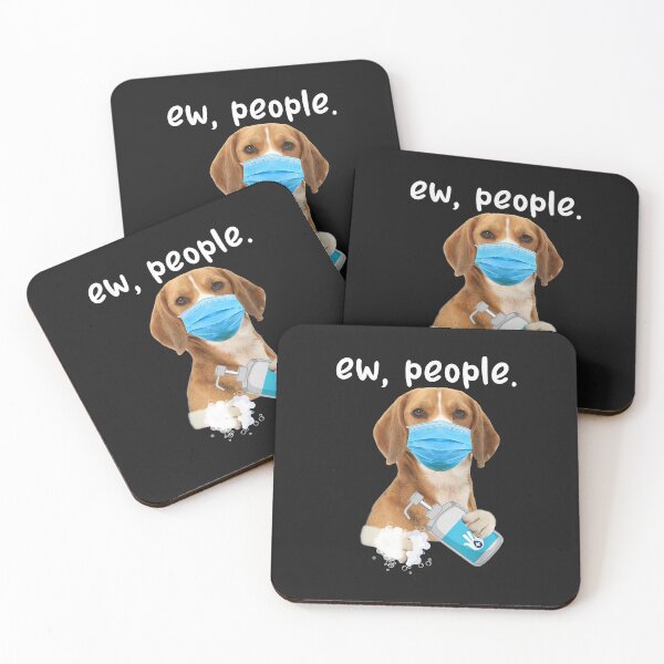 Item preview, Cute Beagle Dog Ew People Dog Wearing A Face Mask designed and sold by jimmiexq.