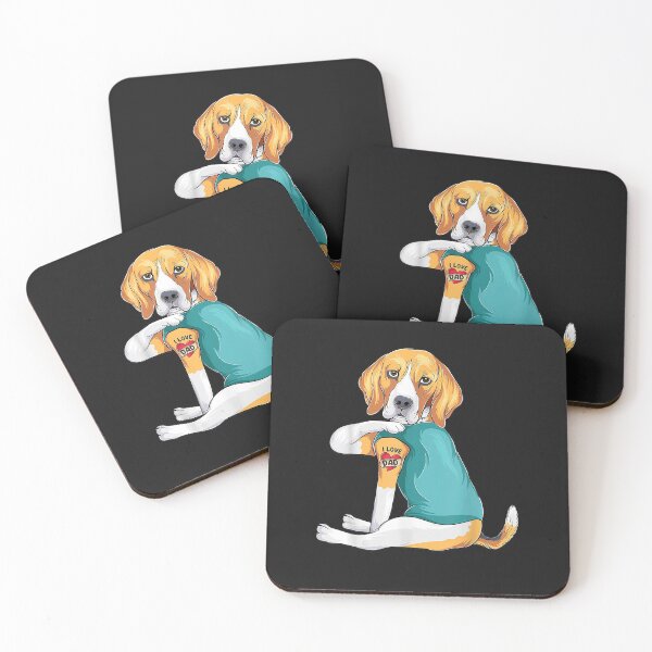 Item preview, Father's Day gift funny dog Dad Beagle i love Dad tattoo designed and sold by jimmiexq.