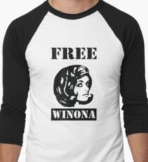 Winona Ryder - Free Winona Men's Baseball ¾ T-Shirt