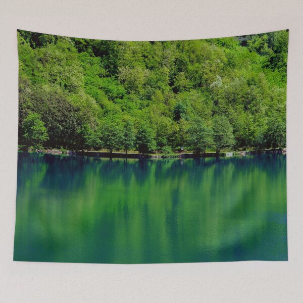 Item preview, Beautiful emerald lake in a magical forest designed and sold by chiaravisuals.