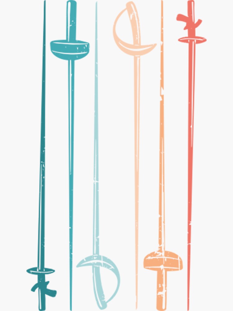 "Retro Fencing Saber Sword Vintage Gift for Fencer" Sticker for Sale by Incredible1160 Redbubble