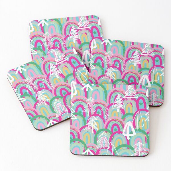 Item preview, Boho Christmas Trees Bright Rainbows designed and sold by Redhillcreative.