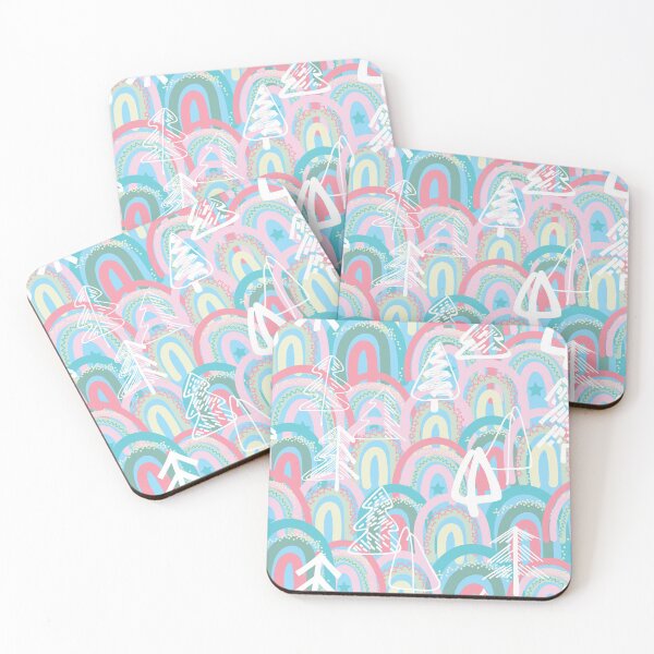 Item preview, Boho Christmas Trees Pastel Rainbows designed and sold by Redhillcreative.