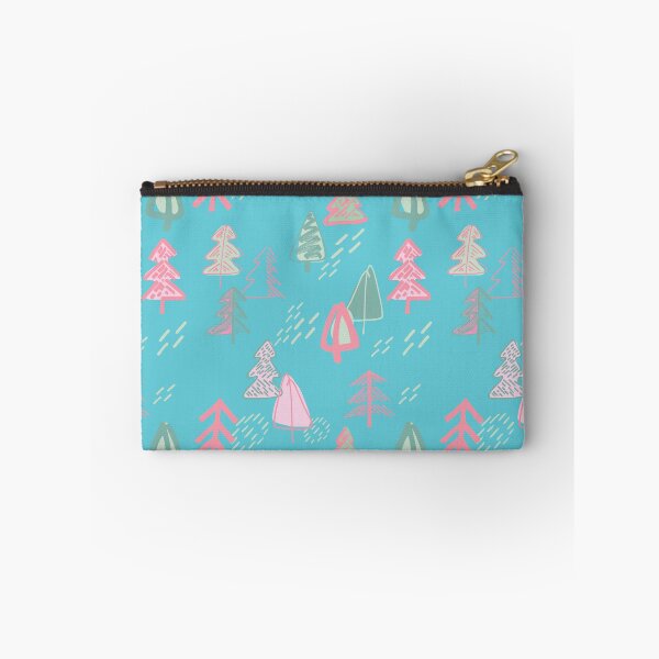 Item preview, Boho Christmas Trees Pastel Blue designed and sold by Redhillcreative.