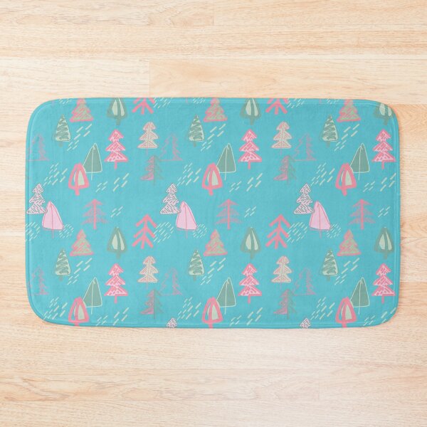 Item preview, Boho Christmas Trees Pastel Blue designed and sold by Redhillcreative.