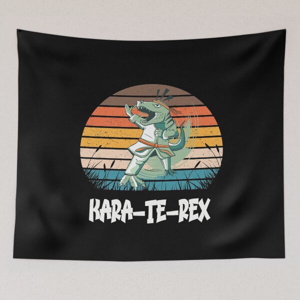 Item preview, Kara-Te-Rex Funny Dinosaur playing Karate Tshirt designed and sold by Hema Thilakaratne.