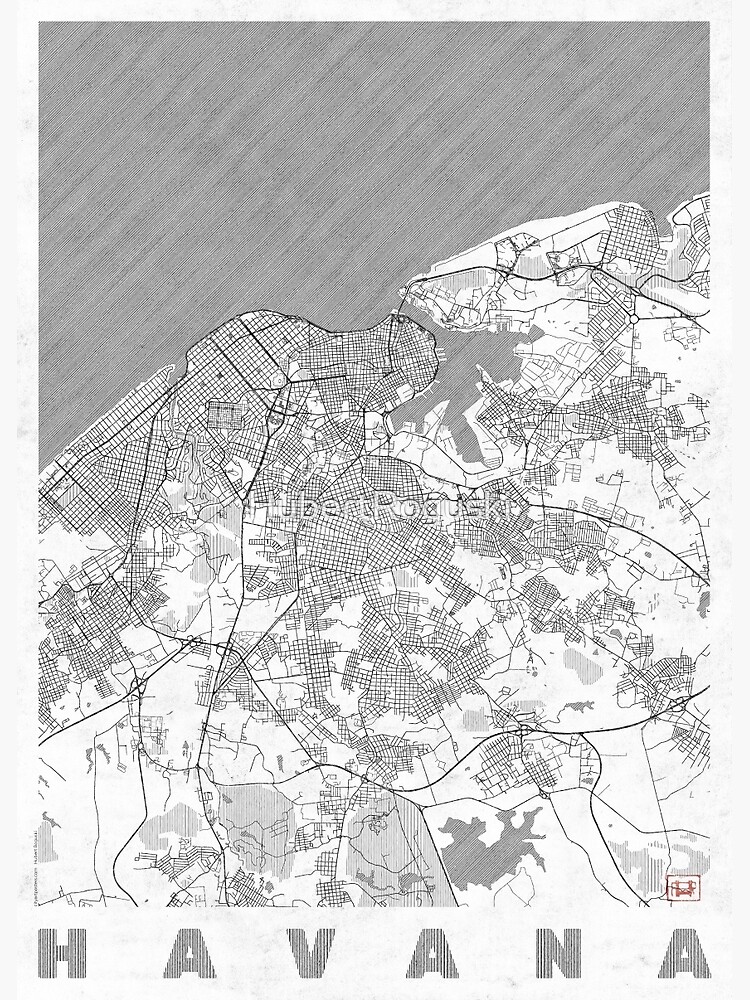 Havana Map Line by HubertRoguski