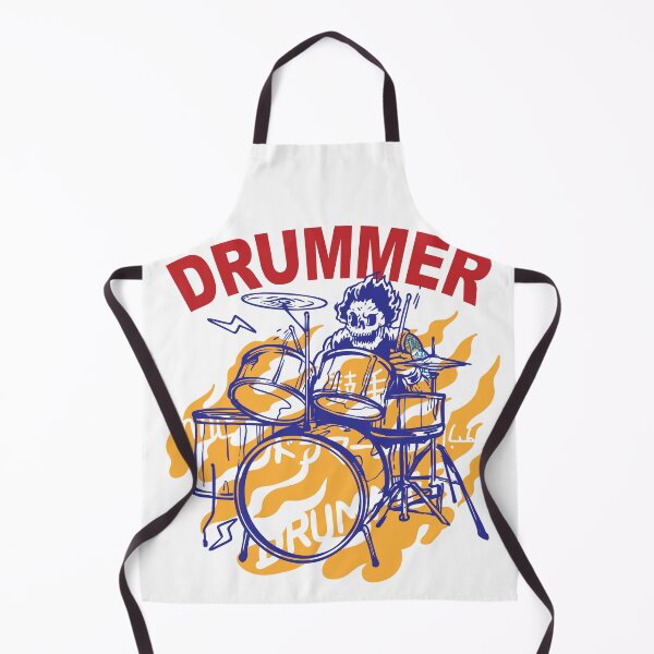 Item preview, Skull Man Playing Drum Vector Illustration designed and sold by Peekonet.