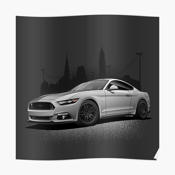 Mustang Art Vector City Poster