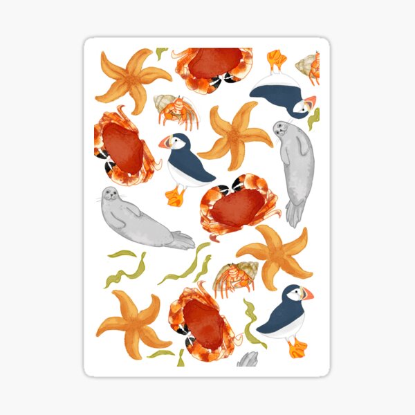 Item preview, Coastal Wildlife (white background) designed and sold by katherineblower.