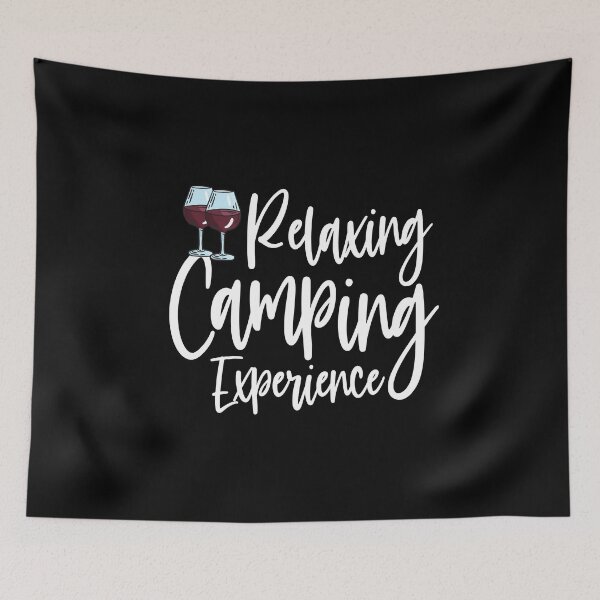 Artikelvorschau, Lustiger Camping Lettering Spruch Entspannen und Rotwein entworfen und verkauft von Kalli-design.