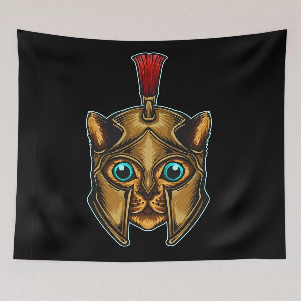 Item preview, Sticker T-shirt Mascot Character Logo Spartan Cat with Christmas Hat designed and sold by Peekonet.