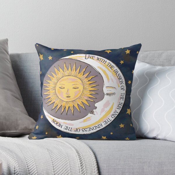 Sun, Moon and Stars Throw Pillow