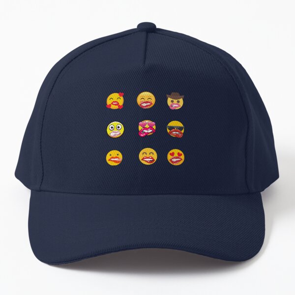 Biting Lip Emoji Hats | Redbubble
