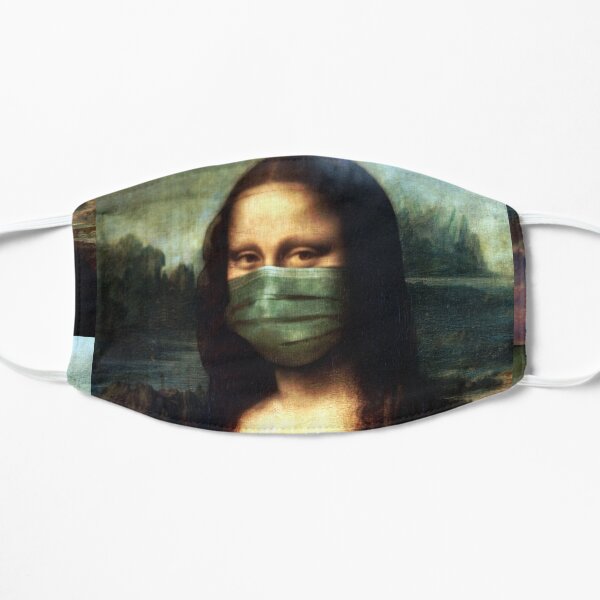 Socially Responsible Mona - Cloth Face Mask, Shirt, Pin (Button), and more! Flat Mask