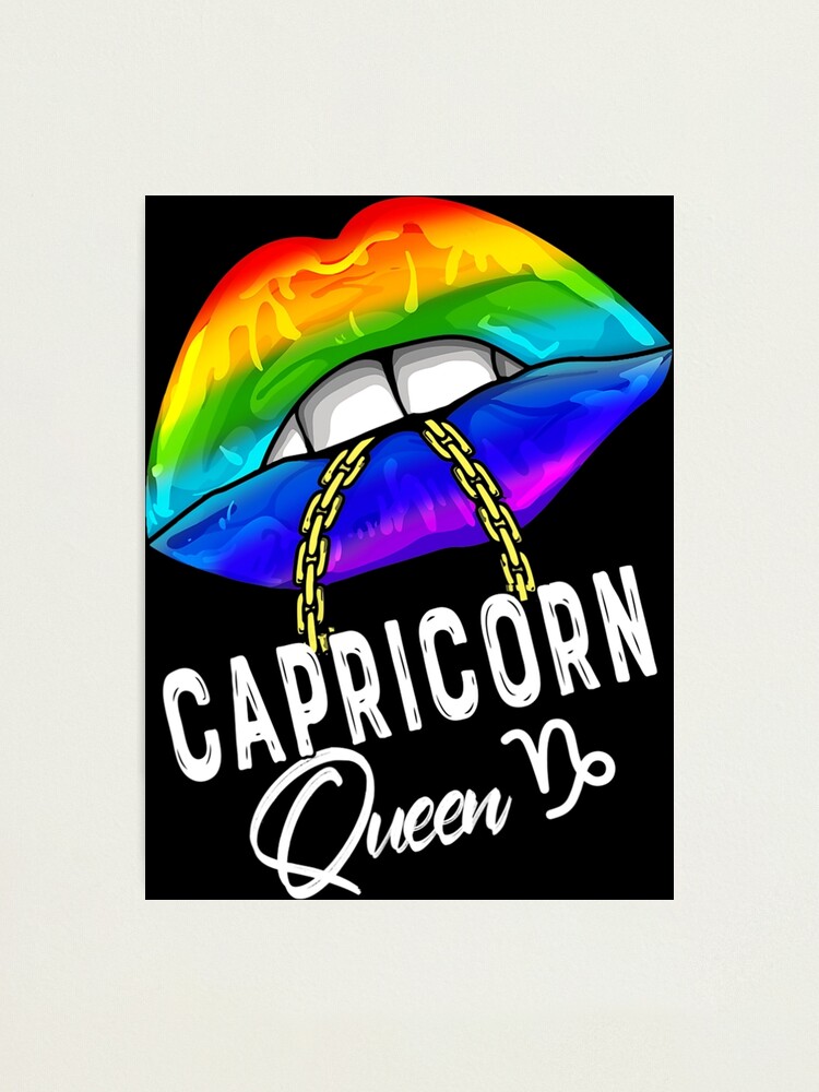 Lgbtq Capricorn Queen Lips Zodiac Rainbow Gay Pride Flag Photographic