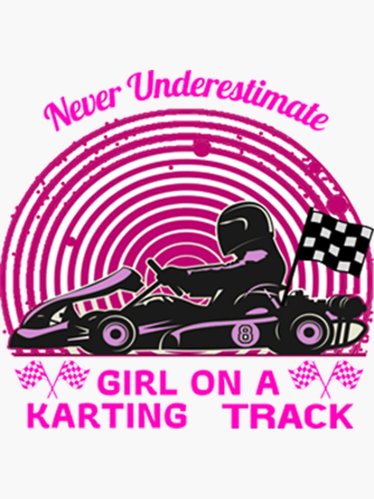 Go Kart Racing Girl On A Karting Track Sticker For Sale By Aivos7788 Redbubble 