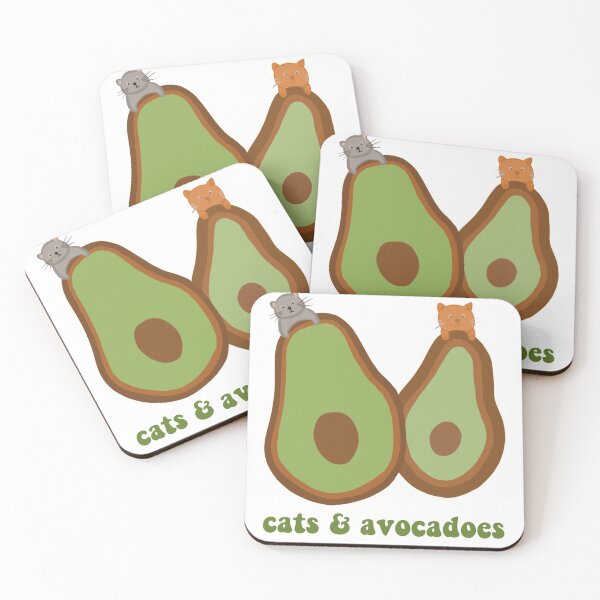 Item preview, cats and avocadoes designed and sold by Amateur Designs.