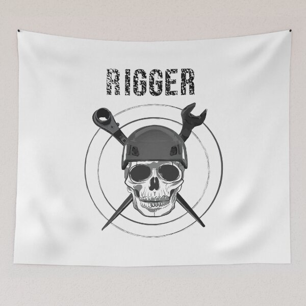 Item preview, tower climber rigger tough skull design designed and sold by TradesTees.