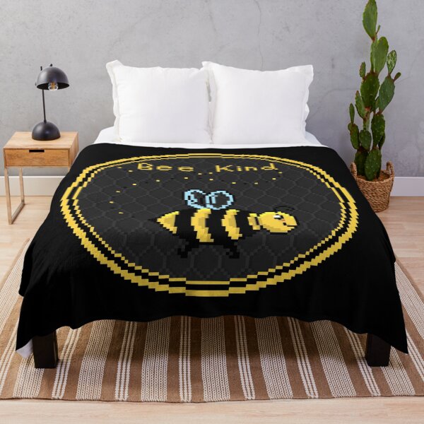 Item preview, Bee kind - Pixelated bees - sunflower bee honeycomb pattern designed and sold by For the love of Pixels.