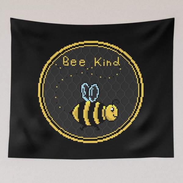 Item preview, Bee kind - Pixelated bees - sunflower bee honeycomb pattern designed and sold by For the love of Pixels.