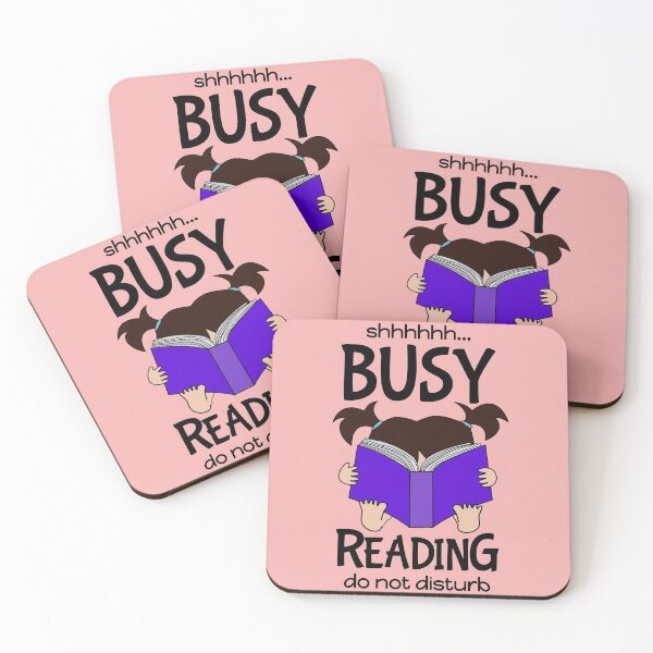 Item preview, shh... Busy Reading Do Not Disturb, brunette pigtails designed and sold by nutmegfairy.