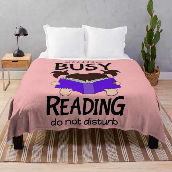 Item preview, shh... Busy Reading Do Not Disturb, brunette pigtails designed and sold by nutmegfairy.