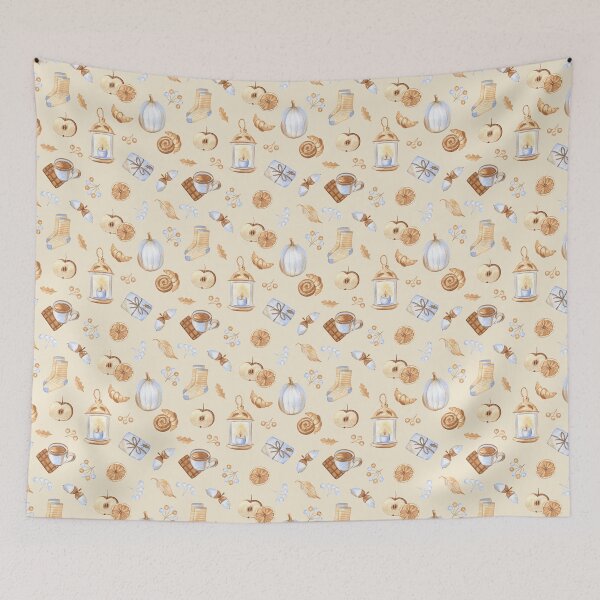 Item preview, Cozy Autumn pattern (on beige) designed and sold by Flowersforbear.