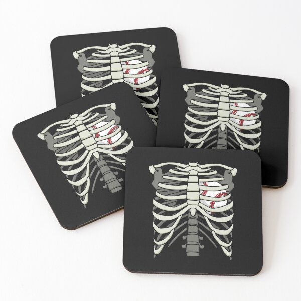 Item preview, Ribcage Halloween Baseball Player Skeleton Ball Heart designed and sold by GrandeDuc.