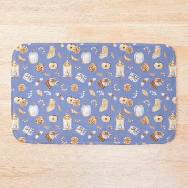 Item preview, Cozy Autumn pattern (on middle blue) designed and sold by Flowersforbear.