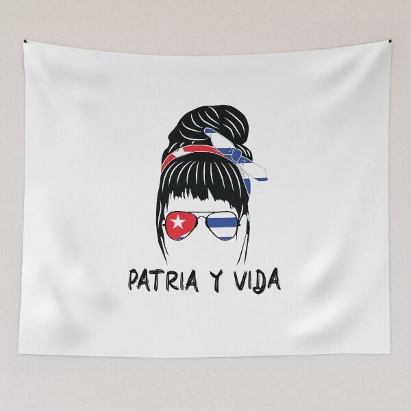 Item preview, Cuba Flag Messy Hair Women designed and sold by MoohAs.