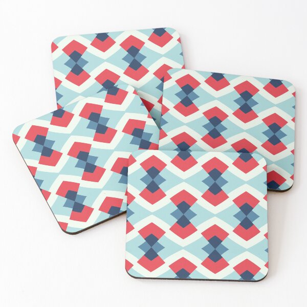 Aperçu de l'œuvre Americana USA Geometric Series in Red, White and Blue Patriotic Patterns créée et vendue par cozycaroline.
