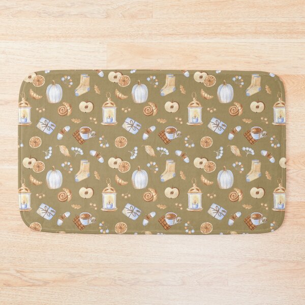 Item preview, Cozy Autumn pattern (on olive) designed and sold by Flowersforbear.