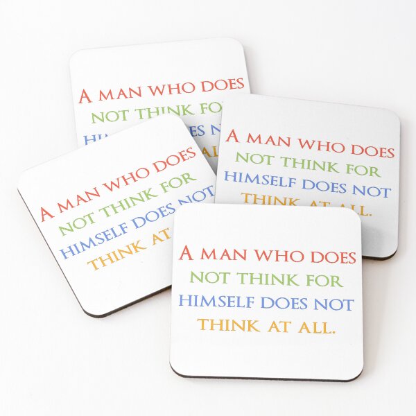 Item preview, A man who does not think for himself does not think at all. Quotes store designed and sold by QuotesStore-2.