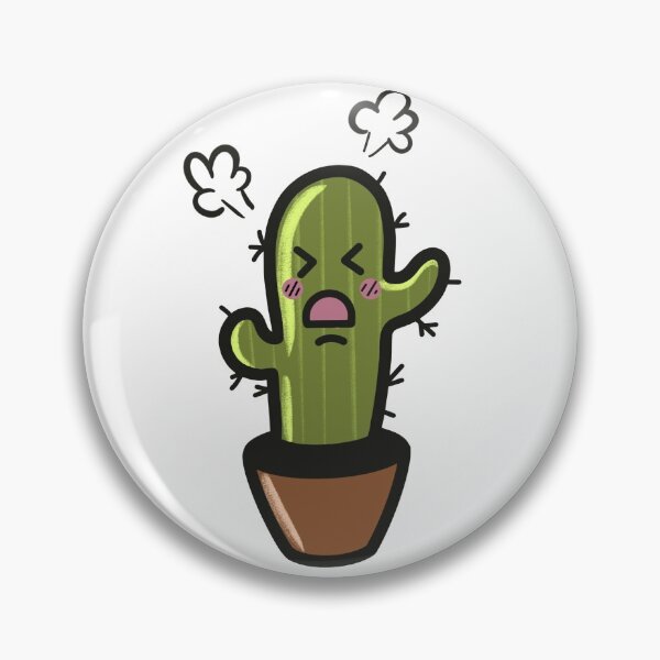 Item preview, Angry kawaii cactus emoji Kile the cactus  designed and sold by Becky Tuffin.