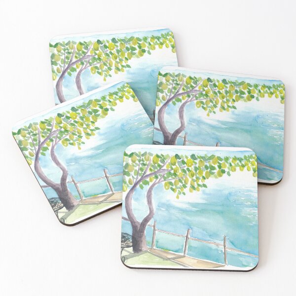 Item preview, View of Amalfi Coast with Lemon Tree Garden designed and sold by artshop77.