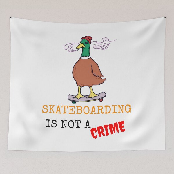 Item preview, SKATEBOARDING IS NOT A CRIME designed and sold by MIKE'S PRINT ON DEMAND.